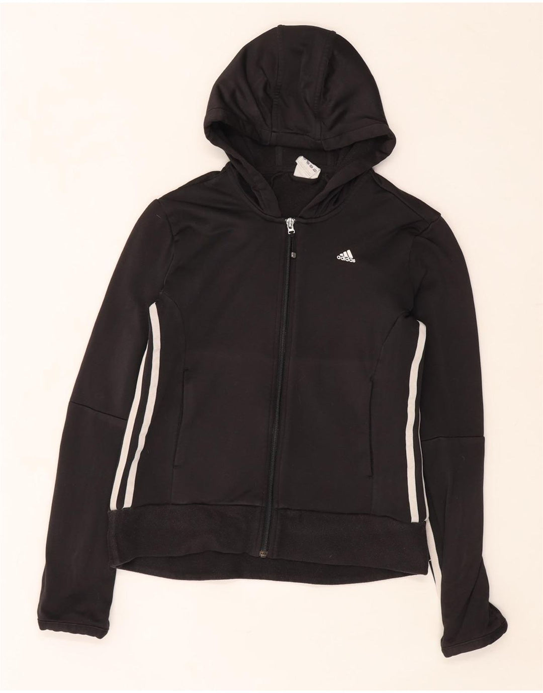 Adidas Damen Climawarm Zip Hoodie Pullover UK 12 Medium Schwarz Polyester