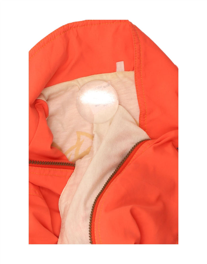 VINTAGE Damen-Trainingsanzug-Top-Jacke UK 12 Mittelorange Farbblock