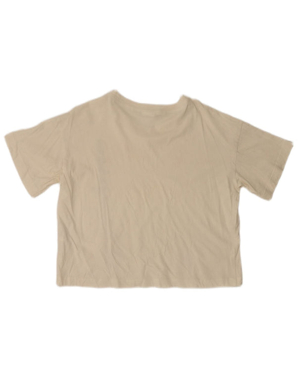 Champion Damen Crop Graphic T-Shirt Top UK 18 XL Weiße Baumwolle