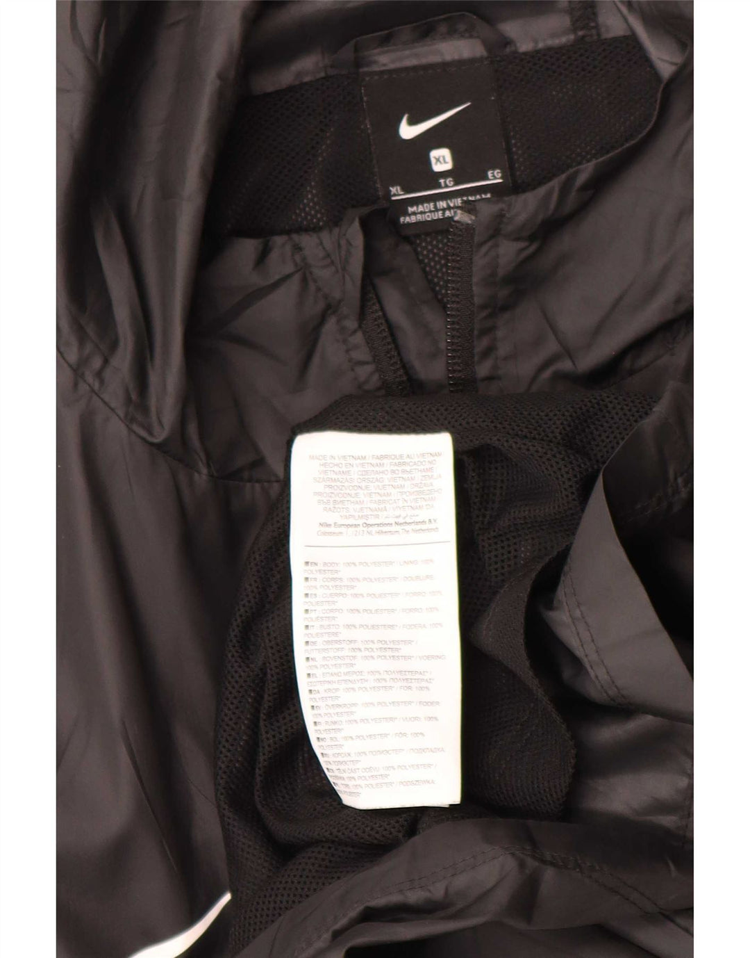 Nike Herren Graphic Hooded Rain Jacket UK 42 XL Schwarz Polyester