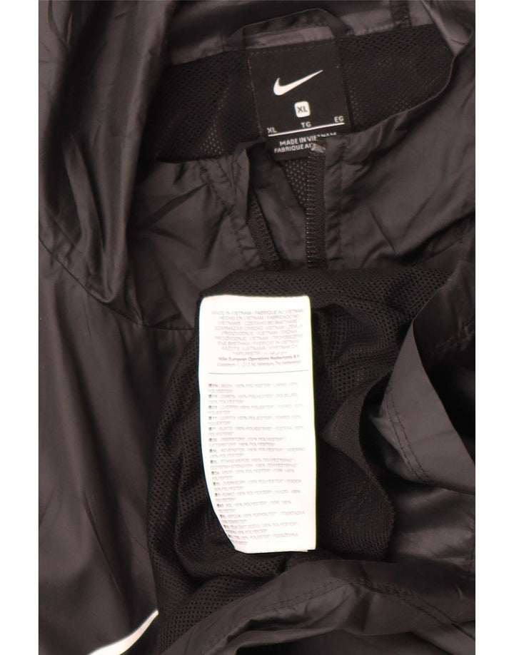 Nike Herren Graphic Hooded Rain Jacket UK 42 XL Schwarz Polyester