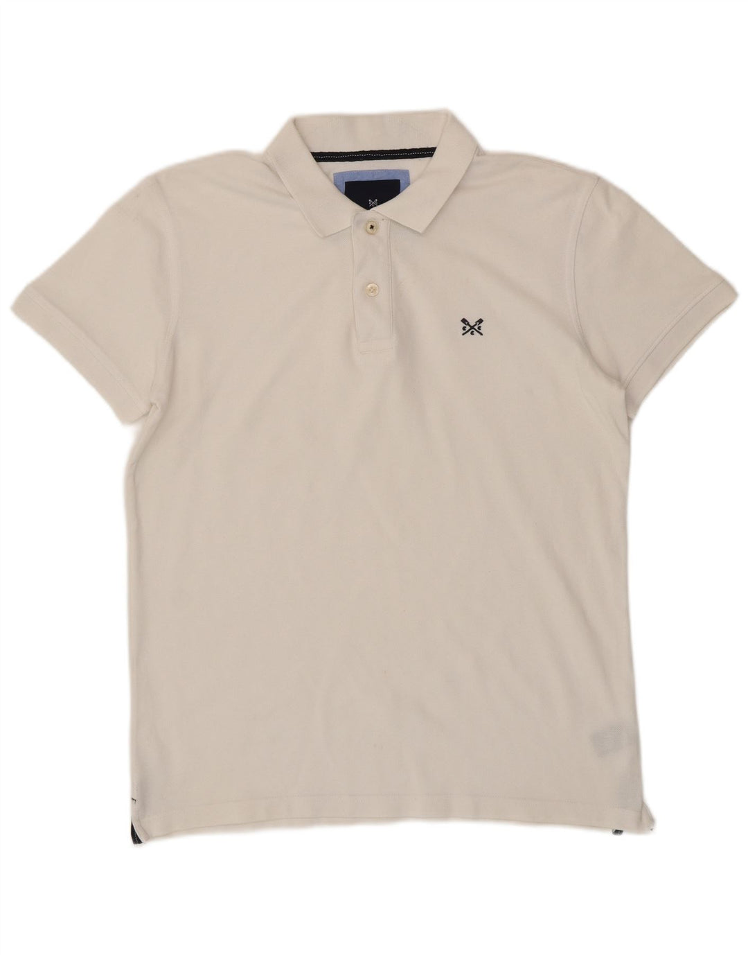 CREW CLOTHING Herren-Poloshirt, groß, weiße Baumwolle