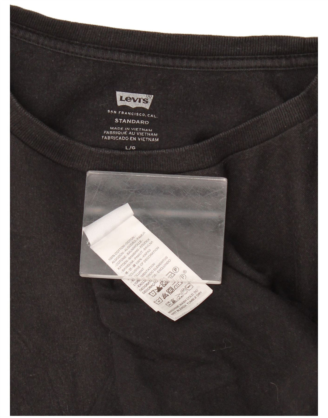 Levi's Herren Standard T-Shirt Top Large Schwarz Baumwolle