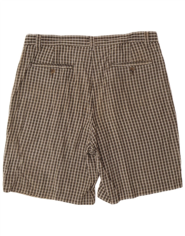 EDDIE BAUER Herren Pegged Chino Shorts W36 Große grün karierte Baumwolle