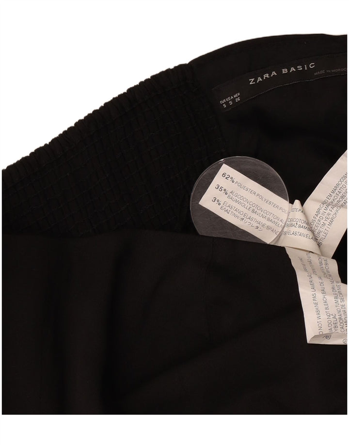 Zara Damen Trägerloses Bubble-Kleid UK 10 Small Schwarz Polyester