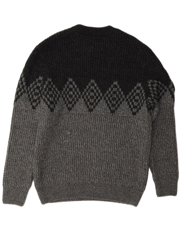 Superdry Herren-Pullover mit Rundhalsausschnitt, XL, Grau Argyle/Diamant-Acryl