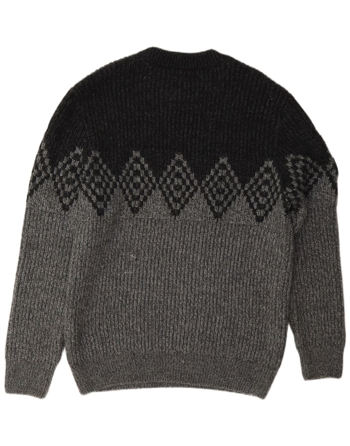 Superdry Herren-Pullover mit Rundhalsausschnitt, XL, Grau Argyle/Diamant-Acryl