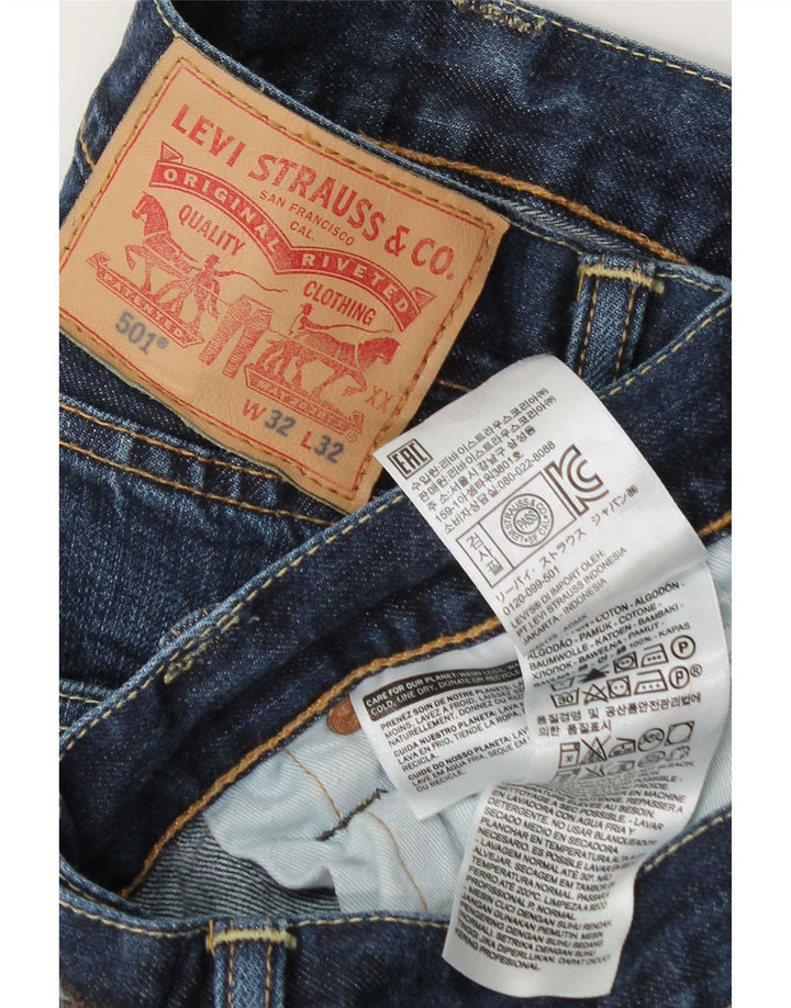 Levi's Herren 501 Straight Jeans W32 L32 Blaue Baumwolle