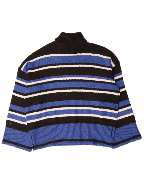 Body Flirt Damen-Pullover mit Rollkragen, übergroß, Gr. 18, XL, blau gestreift