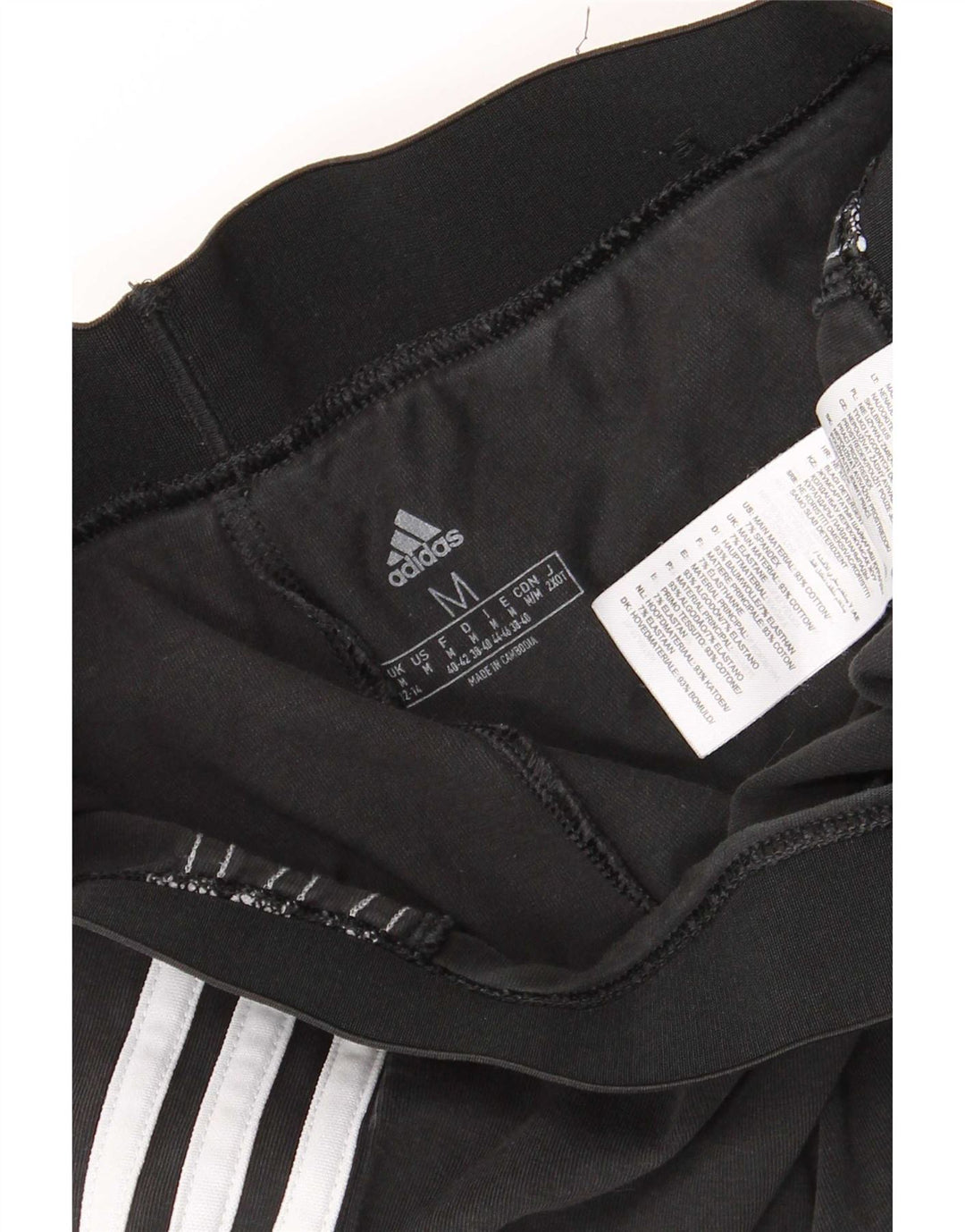 Adidas Damen Leggings UK 12/14 Mittelschwarze Baumwolle