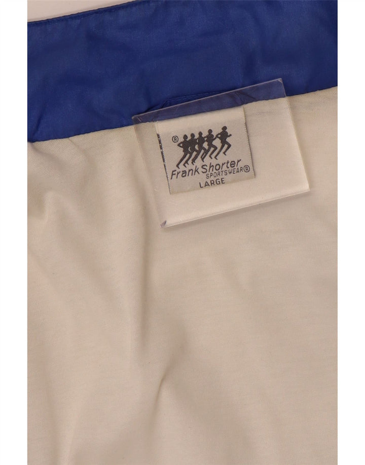 Frank Shorter Herren-Trainingsanzug-Oberteil, Jacke, groß, blaues Colourblock-Nylon