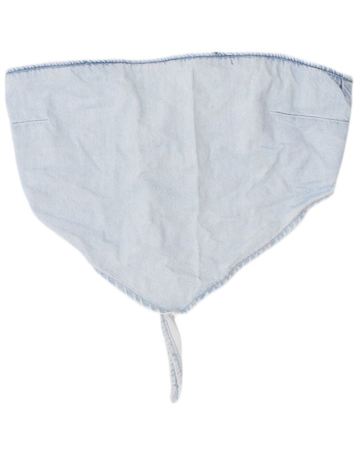 Zara Damen Denim Crop Top Mittelblaue Baumwolle