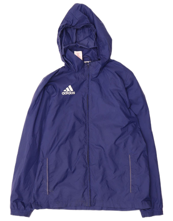 Adidas Regenjacke mit Kapuze für Jungen, 13–14 Jahre, marineblaues Polyester