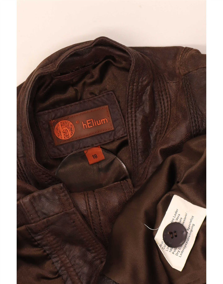 Helium Damen Leder-Utility-Jacke UK 18 XL Braun