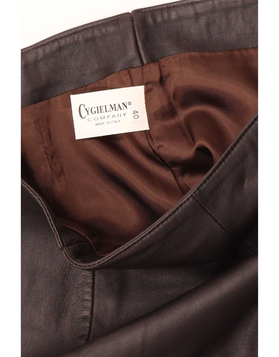 Vintage Damen Mini Lederrock IT 40 Small W28 Schwarz