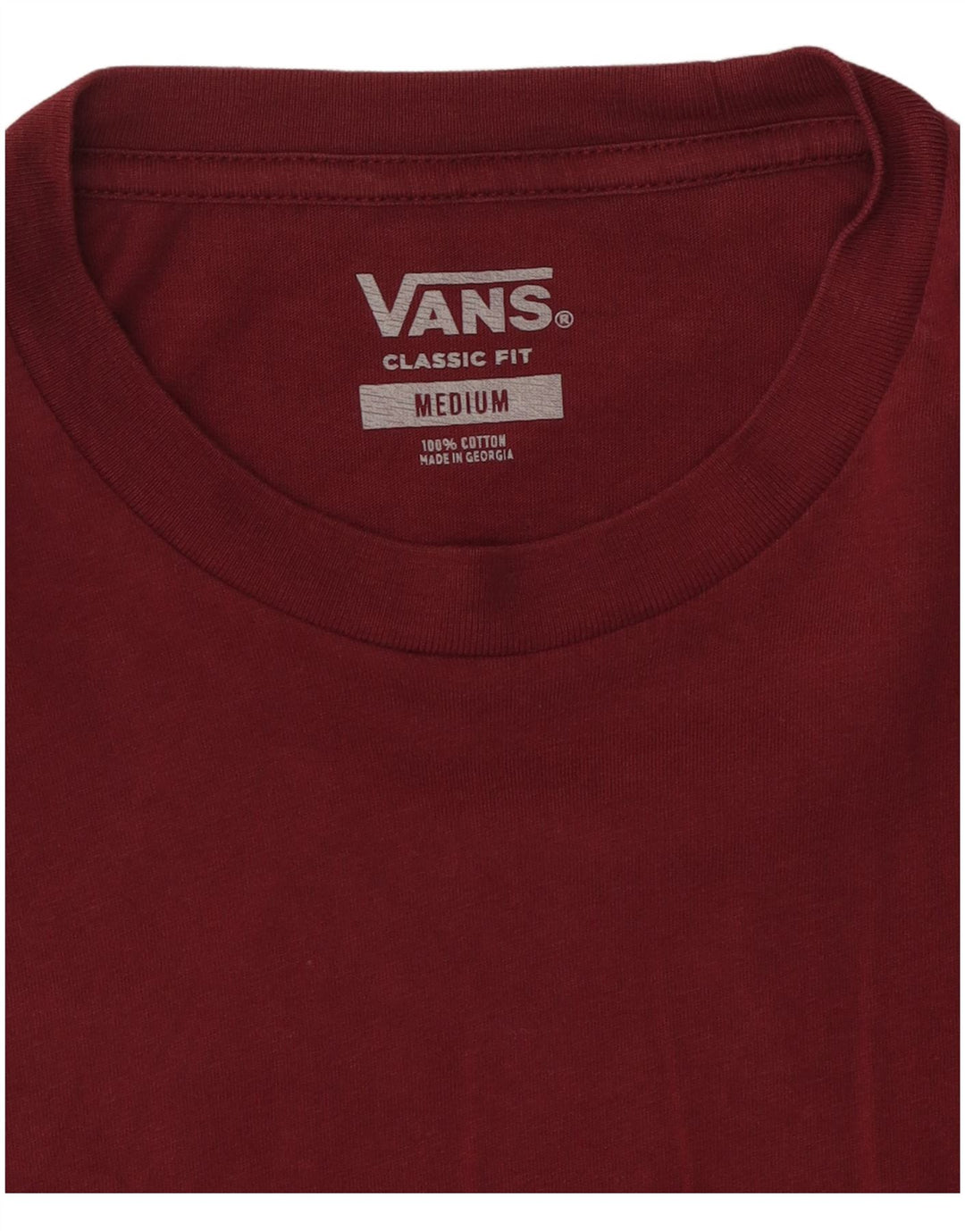 VANS Herren Classic Fit Grafik-T-Shirt-Oberteil aus mittlerer burgunderroter Baumwolle