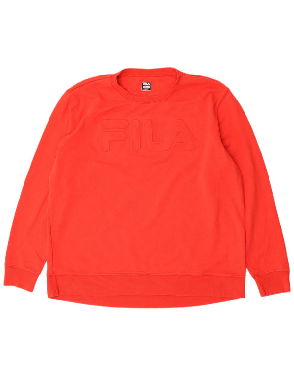Fila Damen Grafik-Sweatshirt-Pullover UK 18 XL Rote Baumwolle