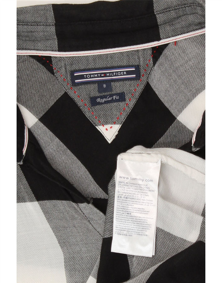 Tommy Hilfiger Damen-Hemd mit regulärer Passform, US 8, mittelschwarz, kariert, Viskose