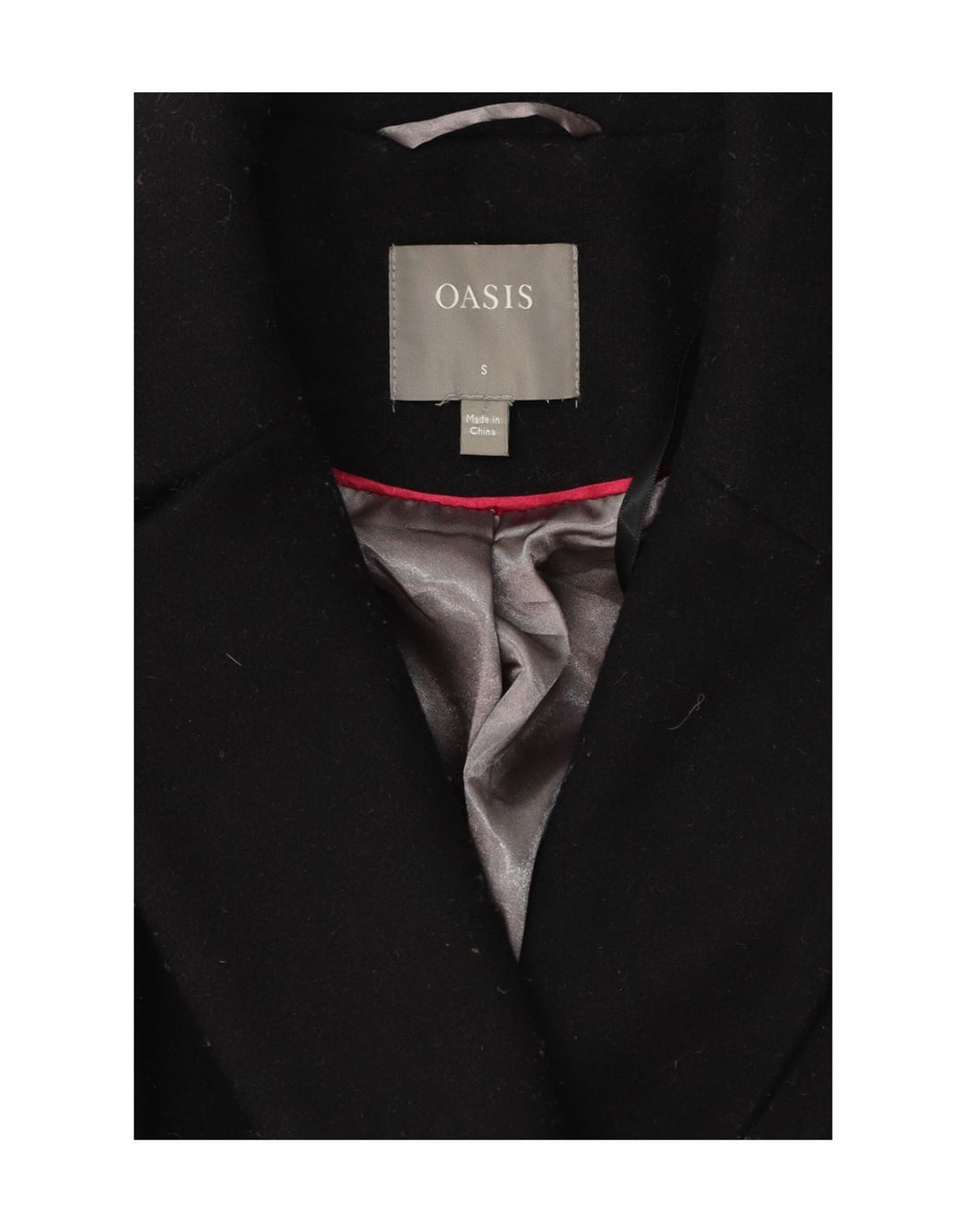 OASIS Womens Double Breasted Coat UK 10 Small Black Vintage Oasis and Second-Hand Oasis from Messina Hembry 