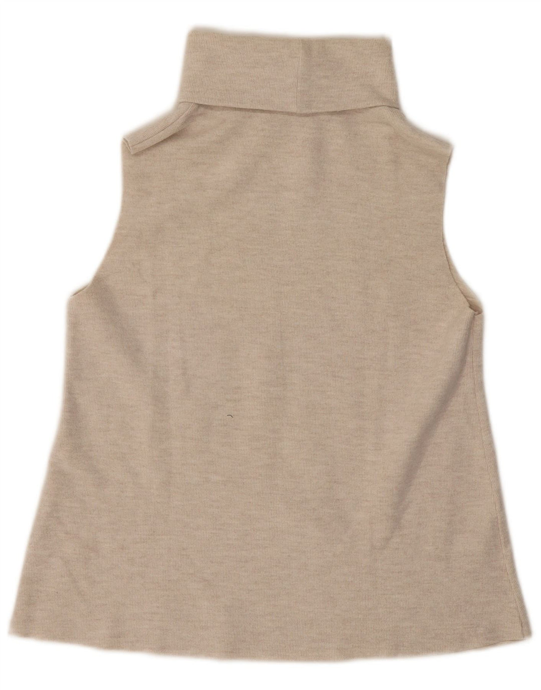 Zara Damen Rollkragen-Trägershirt UK 12 Mittelbeige Baumwolle