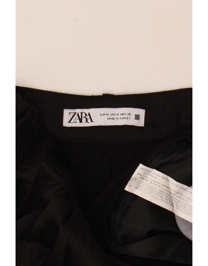 Kurze Hose von Zara für Damen, mittelgroß, W28, L25, schwarze Viskose