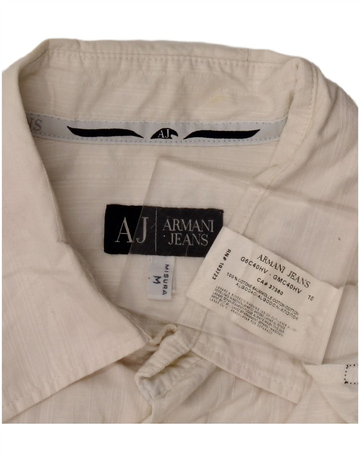 ARMANI JEANS Herrenhemd Medium Off White Baumwolle