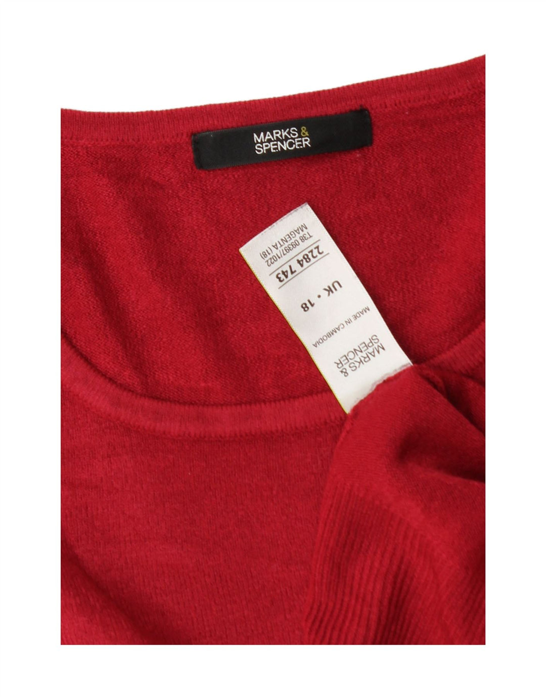 MARKS & SPENCER Womens Oversized Crew Neck Jumper Sweater UK 18 XL Pink Vintage Marks & Spencer and Second-Hand Marks & Spencer from Messina Hembry 