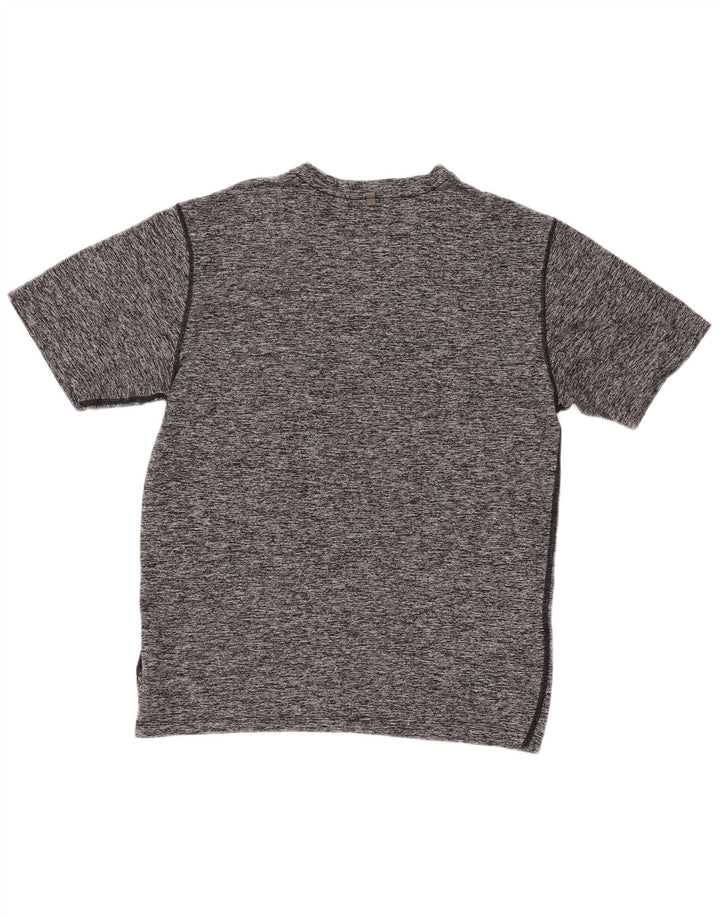 New Balance Herren-T-Shirt-Oberteil aus mittelgrau meliertem Polyester
