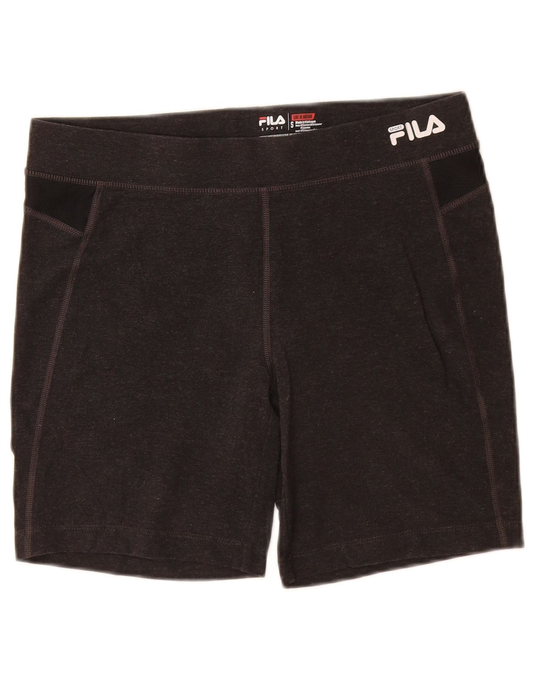 FILA Damen Sportshorts UK 8 Small Graue Colourblock-Baumwolle