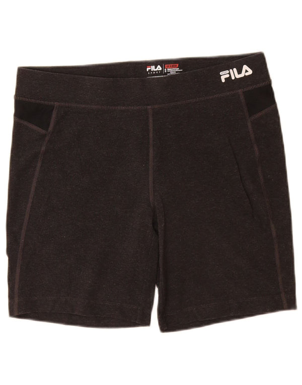 FILA Damen Sportshorts UK 8 Small Graue Colourblock-Baumwolle