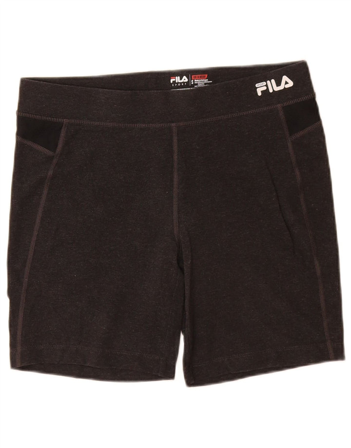 FILA Damen Sportshorts UK 8 Small Graue Colourblock-Baumwolle