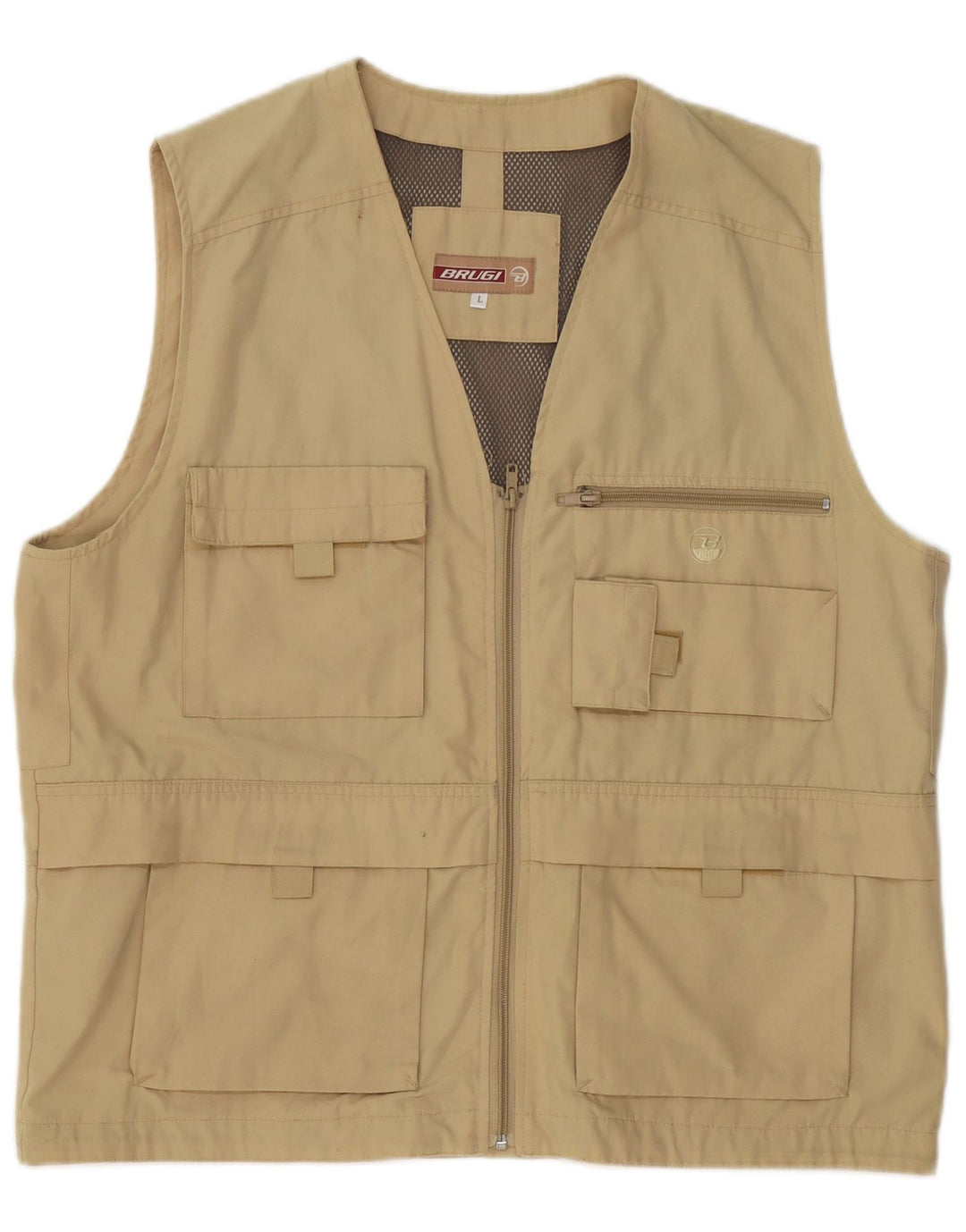 Brugi Herren Utility Gilet UK 40 Large Khaki Polyester