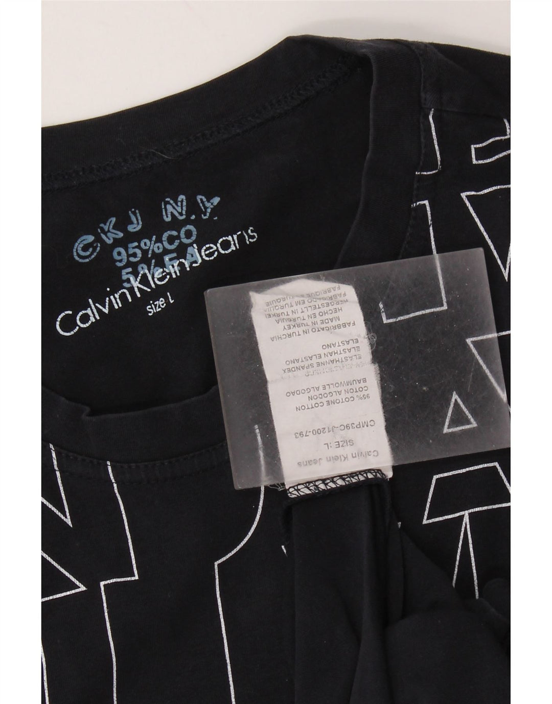 CALVIN KLEIN JEANS Herren-T-Shirt mit Grafik, groß, marineblau, Baumwolle