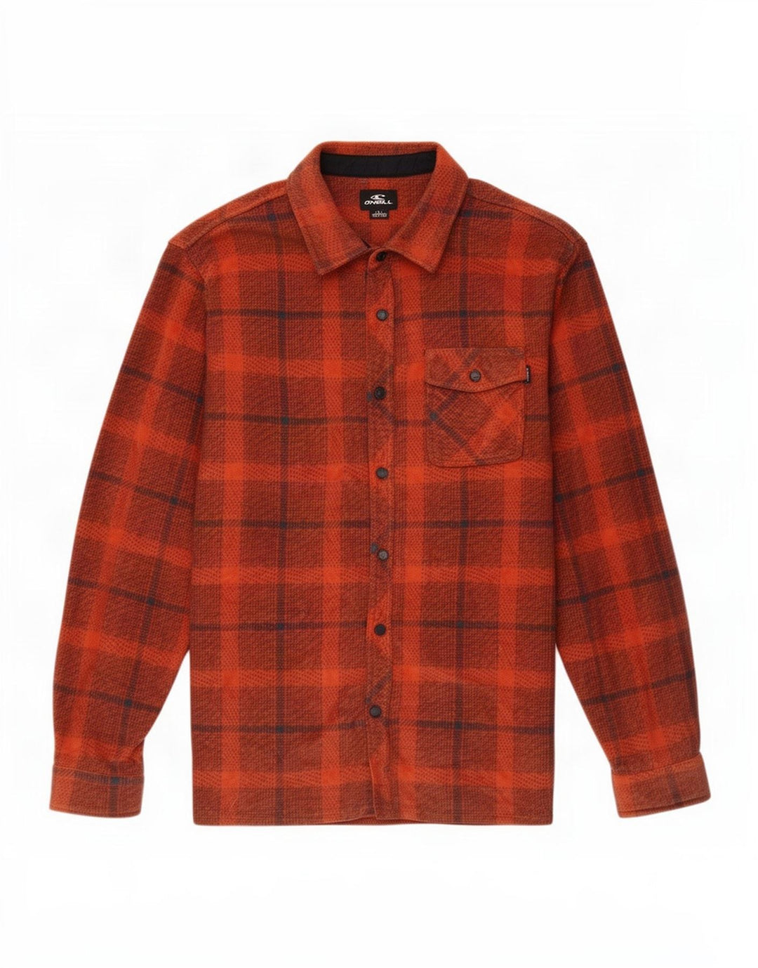 O'Neill Herren-Fleece-Hemd, großes orangefarbenes Karo-Polyester