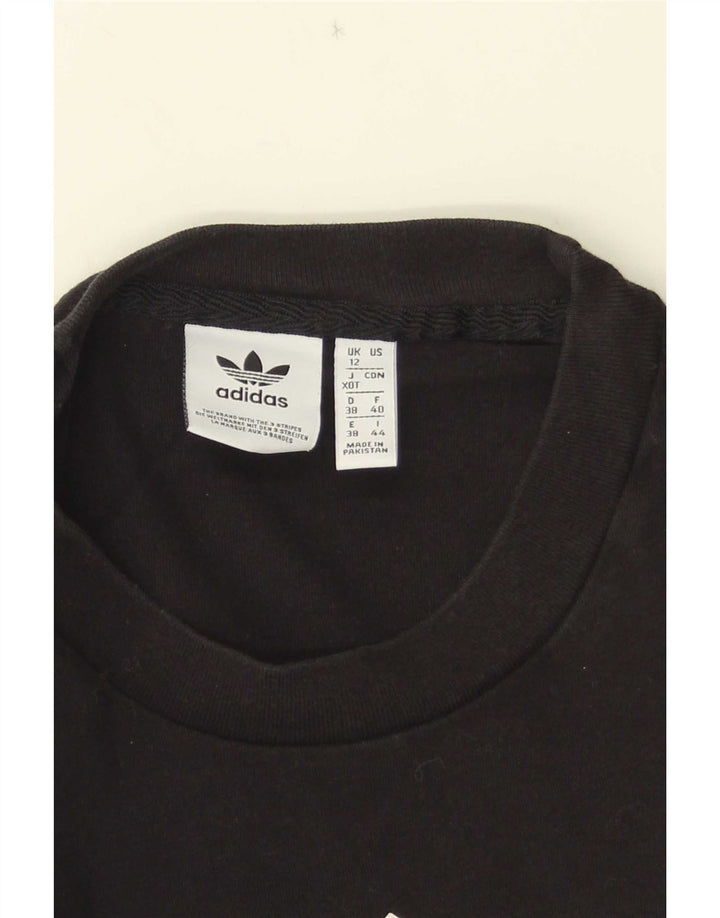 Adidas Damen Graphic T-Shirt Top UK 12 Medium Schwarz