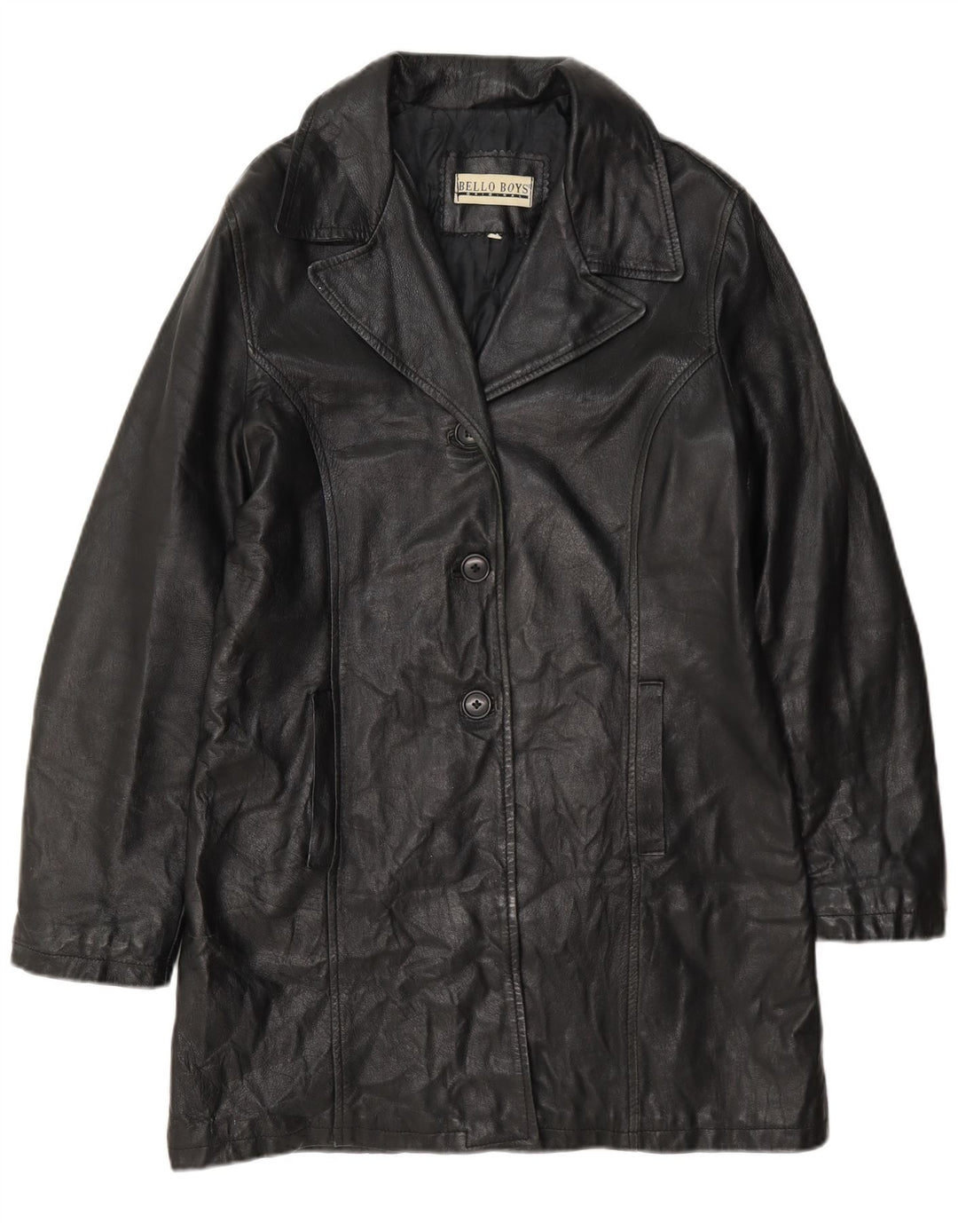 Bello Boys Damen Ledermantel UK 14 Large Schwarz