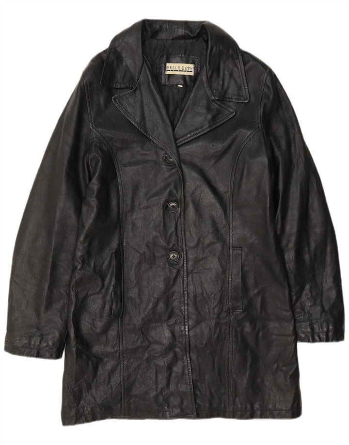 Bello Boys Damen Ledermantel UK 14 Large Schwarz