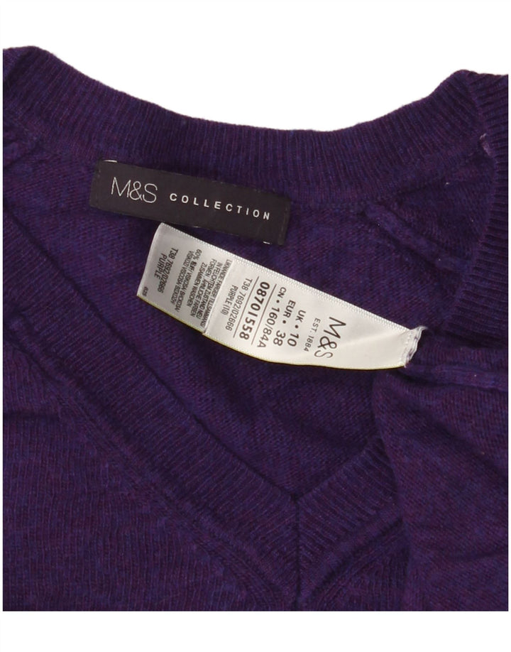 Marks & SPENCER Damen-Pullover, übergroß, V-Ausschnitt, Gr. 10, Größe S, Lila