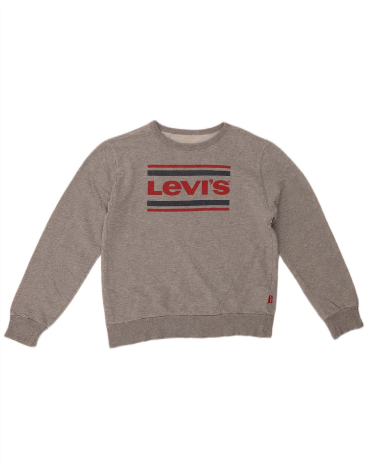 LEVI'S Jungen-Sweatshirt mit Grafik, 11–12 Jahre, graue Baumwolle