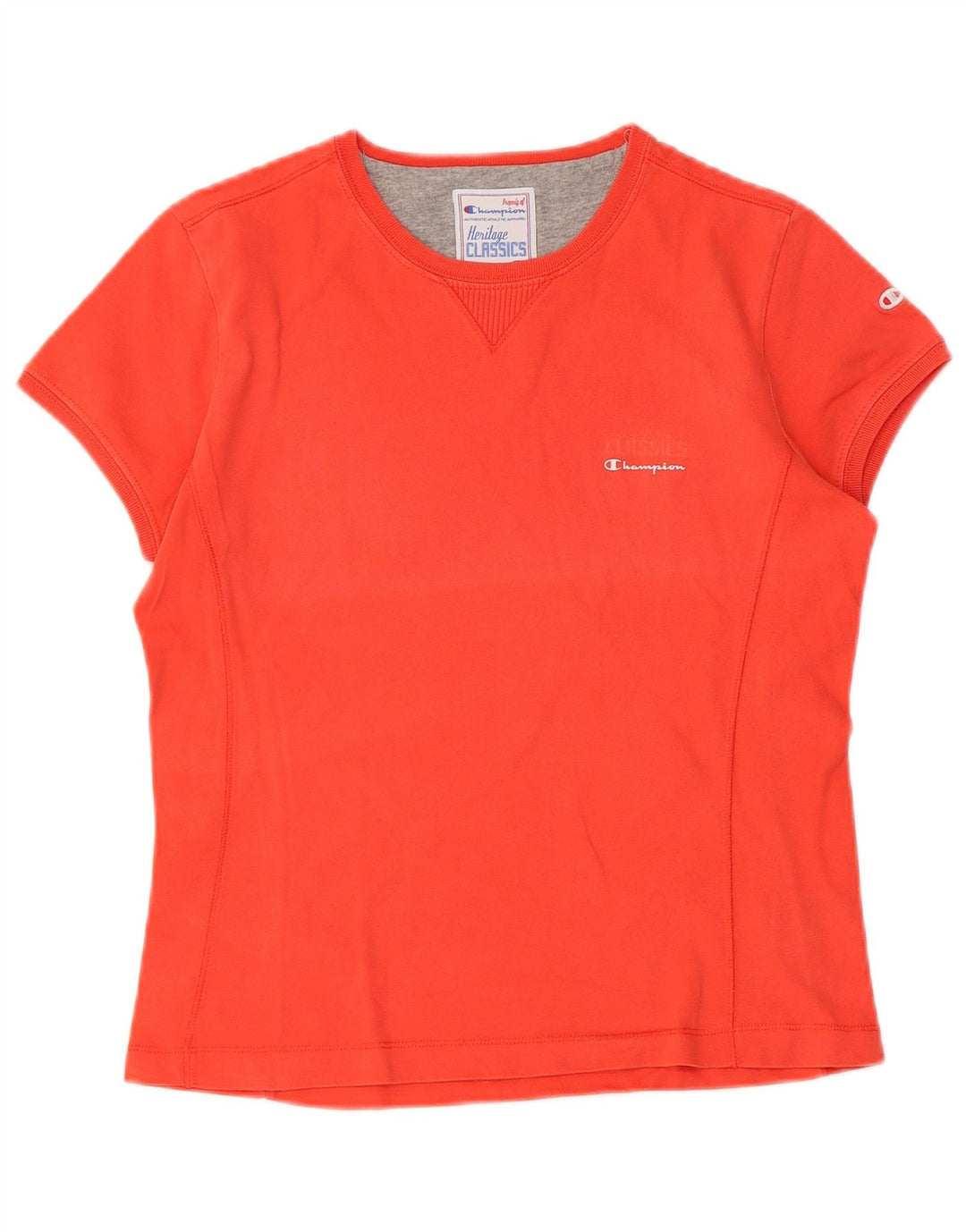 Champion Womens Heritage T-Shirt Top UK 12 Mittelrote Baumwolle