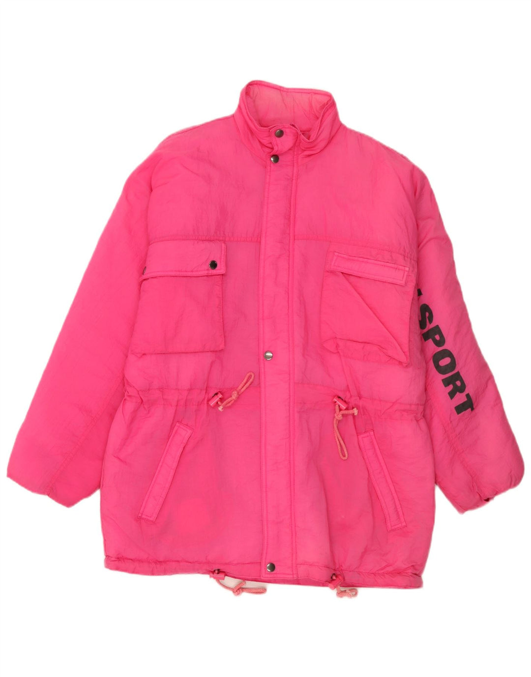 Vintage Skijacke für Mädchen mit Grafik, 15–16 Jahre, Rosa, Polyamid