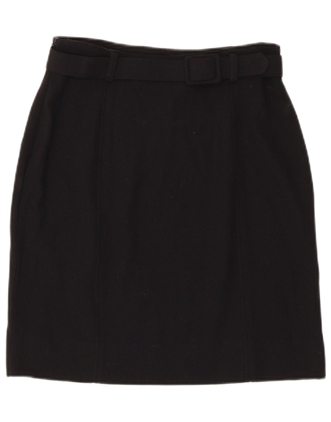 Vintage Damen Gerader Rock IT 42 Medium W26 Schwarze Wolle