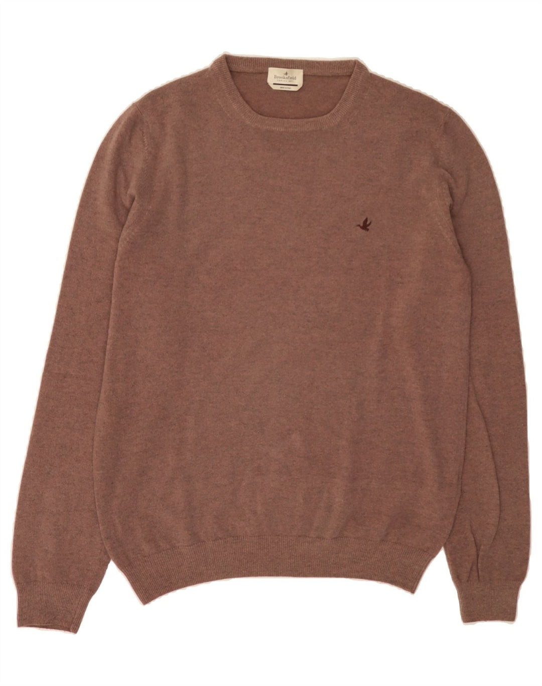 BROOKSFIELD Mens Crew Neck Jumper Sweater IT 50 Medium Brown Polyamide Vintage Brooksfield and Second-Hand Brooksfield from Messina Hembry 