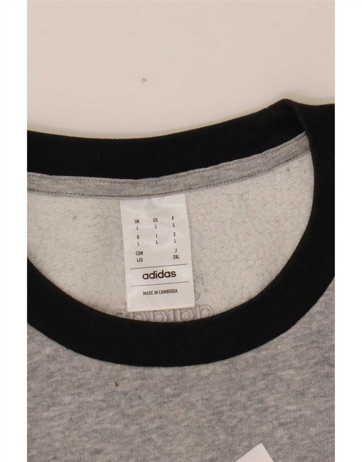Adidas Herren Grafik-Sweatshirt-Pullover, groß, Grau, Farbblock