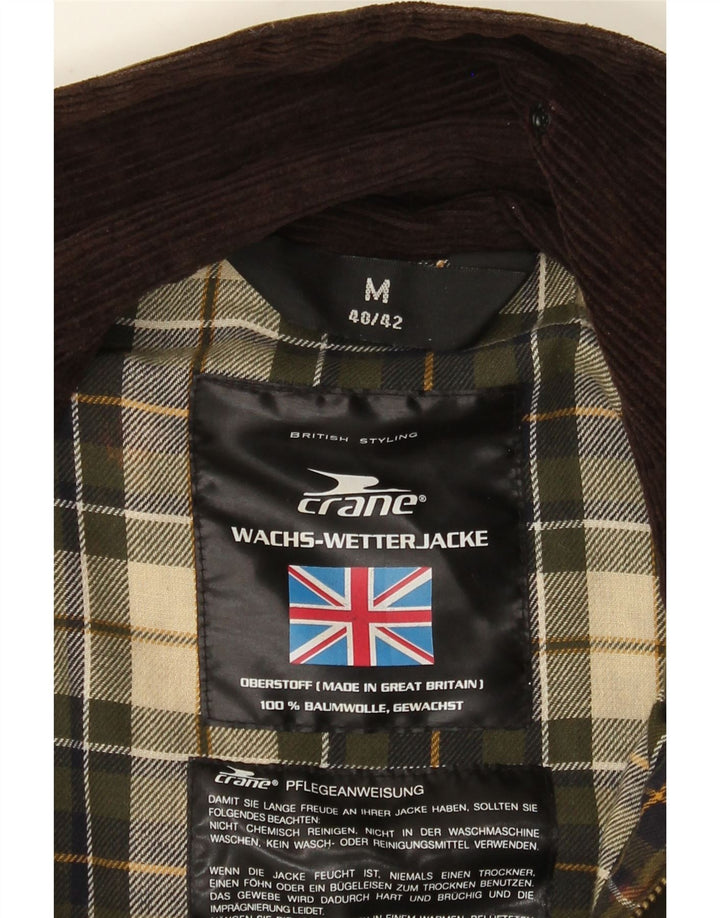 Crane Herrenjacke aus gewachster Baumwolle, UK 38, mittelgrüne Baumwolle