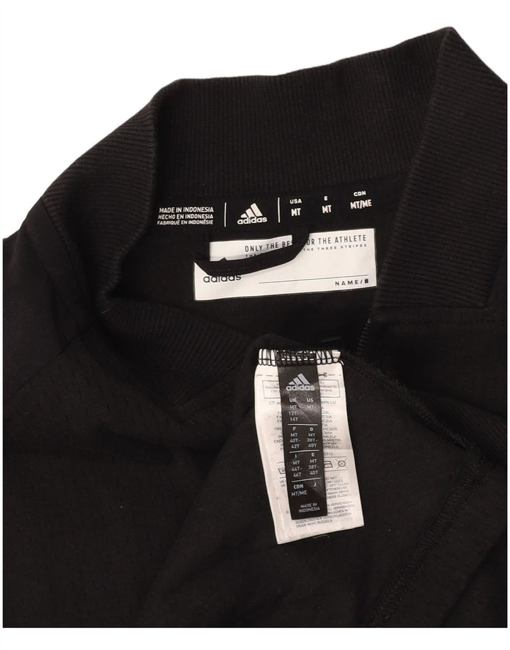 ADIDAS Damen Climalite Graphic Trainingsanzug Top Jacke UK 12/14 Medium Schwarz