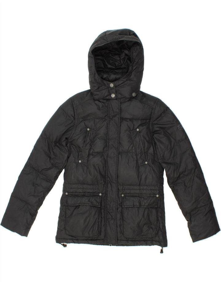 NORTH SAILS Womens Hooded Padded Jacket UK 14 Medium Black Nylon Vintage North Sails and Second-Hand North Sails from Messina Hembry 