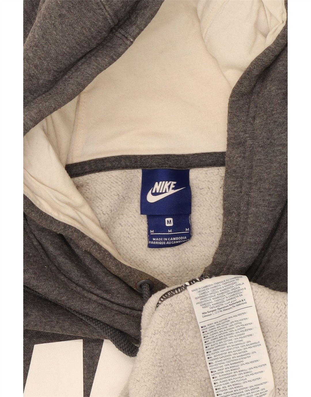 Nike Herren-Kapuzenpullover mit Grafik, mittelgraue Baumwolle