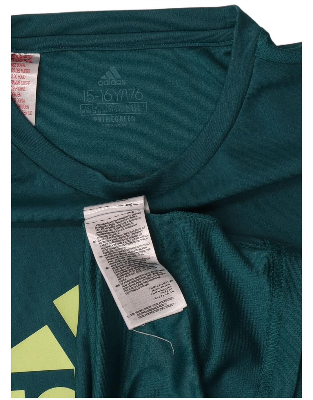 Adidas Jungen T-Shirt mit Grafik, 15–16 Jahre, grünes Polyester