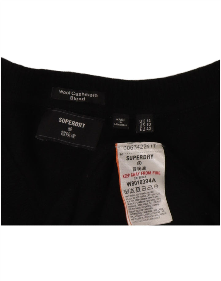 Superdry Damen Pulloverkleid UK 14 Große schwarze Wolle